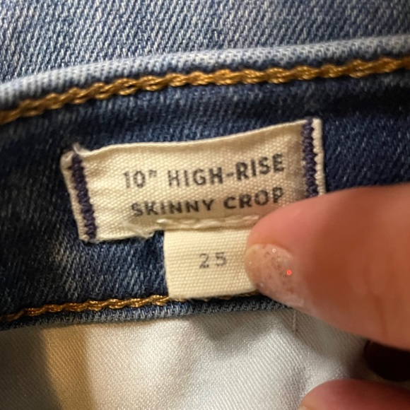 Madewell - High Rise Skinny Crop w Button Fly - Size 25 - Mid-Blue - Picture 7 of 8